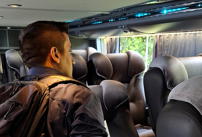 comodidad interior autobús